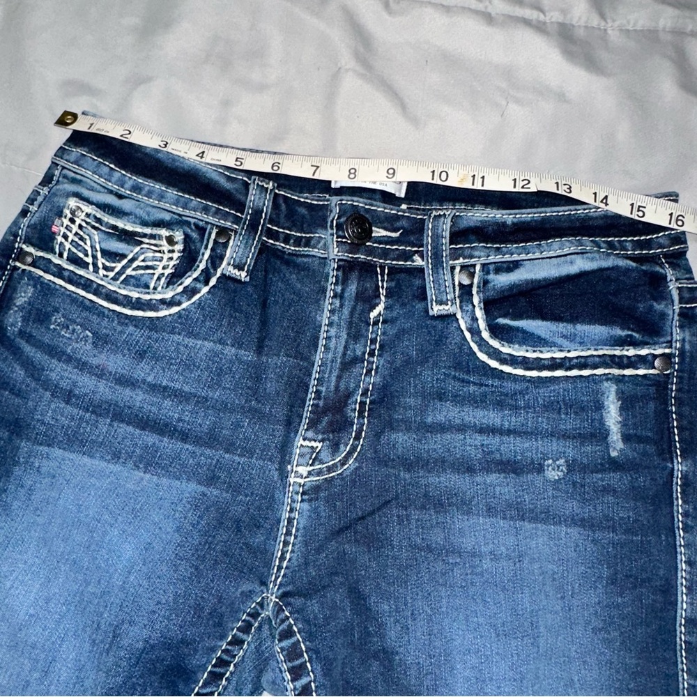 Vigoss Women 31 Kendra Bootcut Jeans Dark Wash Western Cowgirl Rodeo Distressed - Picture 9 of 10
